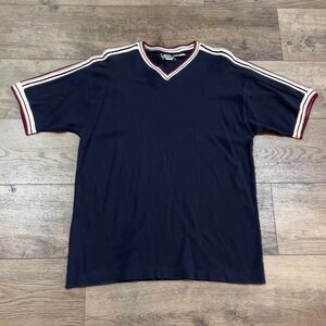 Vintage Y2K Sideout Blue White Red Oversized Short Sleeve T-Shirt - Men's Large
